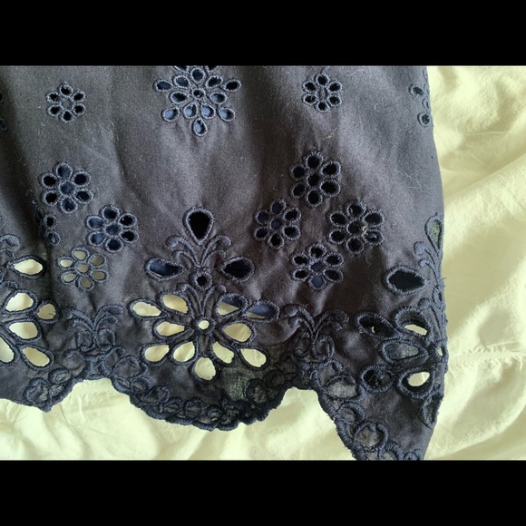 Milly navy blue cotton eyelet skirt - Picture 4 of 5